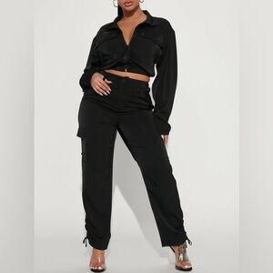 Black Satin 2-Piece Set - Fashion Nova